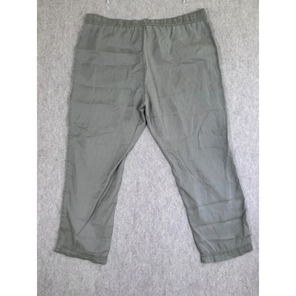 Jones New York Jones & Co Womens 1X Sage Green Drawstring Utility Pants‎ Relaxed